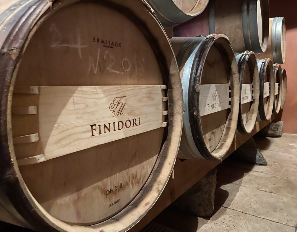 Barrels from our Clos Finidori vineyard