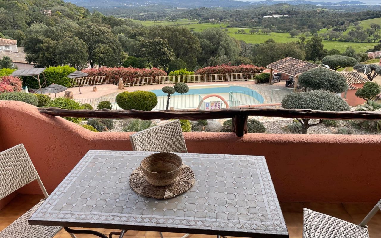 Vue de la terrasse mer et montagne