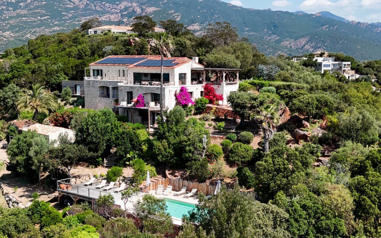 vue de la villa Arbousière à Porto Vecchio