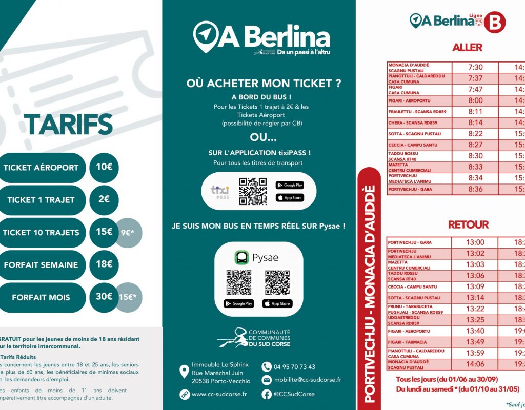 horaires et informations du bus monacia d'aulne Porto Vecchio