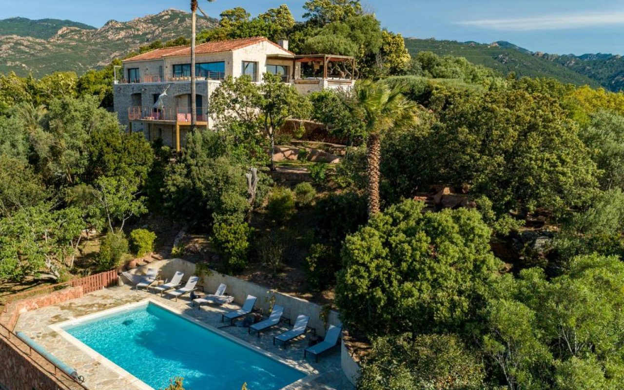 vue de la villa Arbousière à Porto Vecchio
