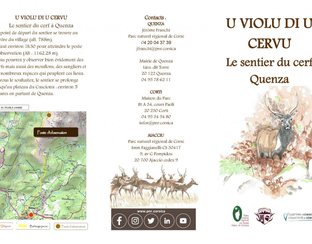 brochure sentier sur les traces du cerf quenza